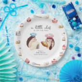Whimsical Cute Hedgehog Chef Baker Baby Shower  ペーパープレート (パーティー)
