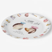 Whimsical Cute Hedgehog Chef Baker Baby Shower  ペーパープレート (アングル)