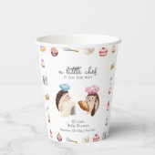 Whimsical Cute Hedgehog Chef Baker Baby Shower  紙コップ (裏面)