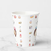 Whimsical Cute Hedgehog Chef Baker Baby Shower  紙コップ (左)