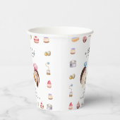 Whimsical Cute Hedgehog Chef Baker Baby Shower  紙コップ (右)