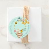 Whimsical Cute Honeycomb personalized Baby Shower フェイバータグ (インサイチュ)