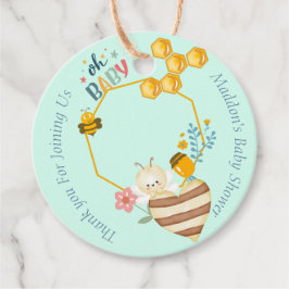 Whimsical Cute Honeycomb personalized Baby Shower フェイバータグ