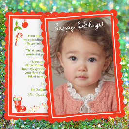 Whimsical Cute Icons Christmas CUSTOM PHOTO シーズンカード