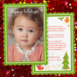 Whimsical Cute Icons Christmas CUSTOM PHOTO シーズンカード
