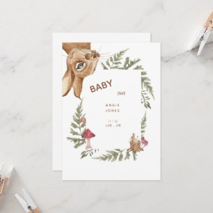whimsical cute rabbit baby shower invitation 招待状
