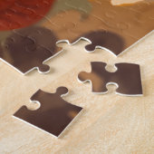 Whimsical Cute Red Fox in Autumn Forest Woodland ジグソーパズル (側面)