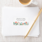 Whimsical Cute Retro Flowers Return Address ラベル (インサイチュ)