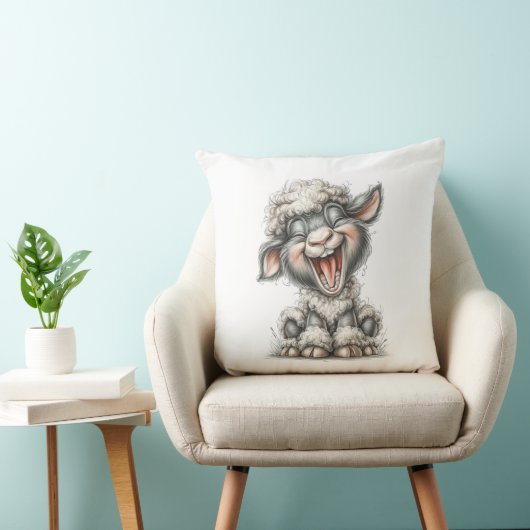 Whimsical Cute Sheep クッション (椅子)