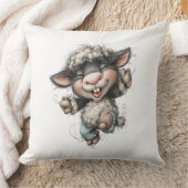 Whimsical Cute Sheep クッション (ブランケット)