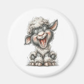 Whimsical Cute Sheep マグネット (正面)