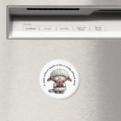 Whimsical Cute Sheep Reading a Book マグネット (インサイチュ (食洗機))