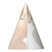 Whimsical Cute Tiger Hot Air balloon 1st Birthday パーティーハット (裏面)