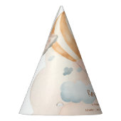 Whimsical Cute Tiger Hot Air balloon 1st Birthday パーティーハット (左)