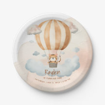 Whimsical Cute Tiger Hot Air balloon 1st Birthday 