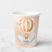 Whimsical Cute Tiger Hot Air balloon 1st Birthday  紙コップ (裏面)
