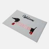 Whimsical Dachshund  ドアマット (アングル)