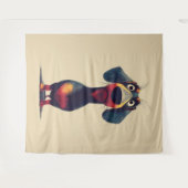  Whimsical Dachshund Character Illustration タペストリー (正面(横))