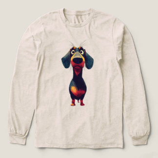  Whimsical Dachshund Character Illustration トライブレンドＴシャツ