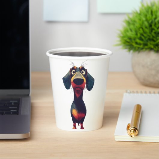 Whimsical Dachshund Character Illustration 紙コップ (インサイチュ)
