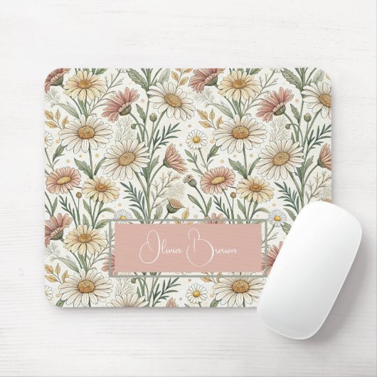 Whimsical Daisy Garden Aesthetic Custom マウスパッド (マウス)
