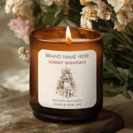 Whimsical Dalmatian Dog Christmas Labels スクエアシール