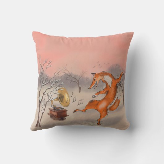 Whimsical Dancing Fox  Nature Inspired Home Decor クッション (裏面)