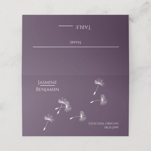 Whimsical Dandelion Wedding Place / Escort Card プレイスカード (外部開封)