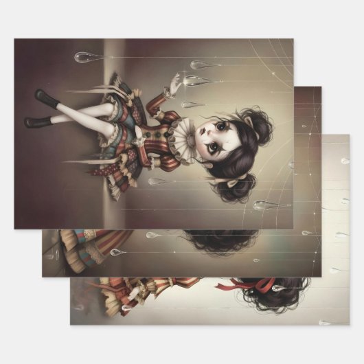 Whimsical Dark Circus Doll ラッピングペーパーシート (セット)