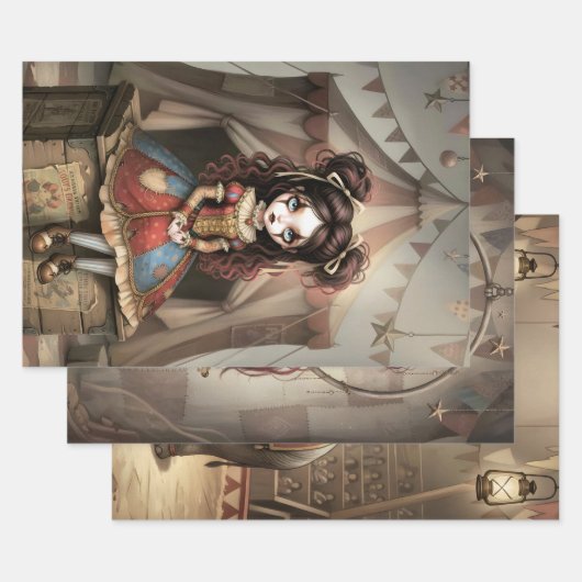 Whimsical Dark Circus Doll ラッピングペーパーシート (セット)