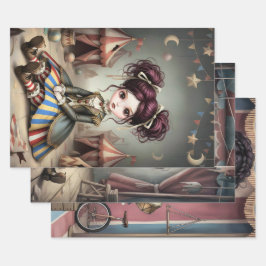 Whimsical Dark Circus Doll ラッピングペーパーシート