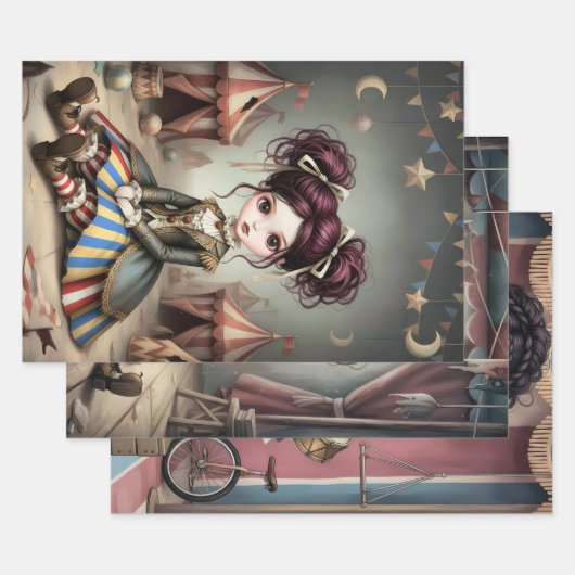 Whimsical Dark Circus Doll ラッピングペーパーシート (セット)