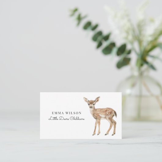 Whimsical Deer Childcare Business Card 名刺 (スタンド正面)