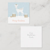  whimsical deer Christmas ノートカード (正面/裏面)
