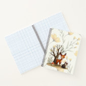 Whimsical Deer & Hedgehog Deluxe Spiral Notebook ノートブック (内部)