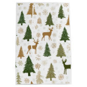 Whimsical Deers & Christmas Trees Gift Bag ミディアムペーパーバッグ (裏面)