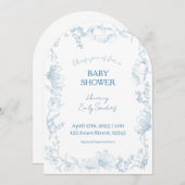 Whimsical Delft Baby Shower Invitation 招待状 (正面/裏面)