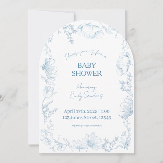 Whimsical Delft Baby Shower Invitation 招待状 (正面)