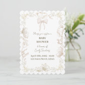 whimsical Delft floral baby shower invitation 招待状 (スタンド正面)