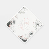 Whimsical Delicate Blush Floral Branch  スタンダードランチョンナプキン (角)