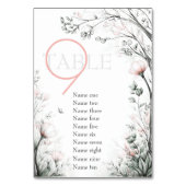 Whimsical Delicate Blush Floral Branch  テーブルナンバー (裏面)
