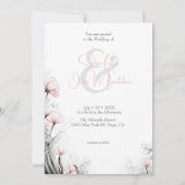 Whimsical Delicate Blush Floral Branch  招待状 (裏面)