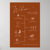 Whimsical Desert Wedding Timeline Sign ポスター (正面)