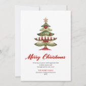 Whimsical Designer Christmas Tree Greeting Card シーズンカード (正面)