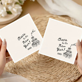 Whimsical Disco Ball New Year's Eve Party スタンダードカクテルナプキン