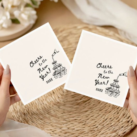 Whimsical Disco Ball New Year's Eve Party スタンダードカクテルナプキン