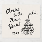 Whimsical Disco Ball New Year's Eve Party スパークリングワインラベル (シングルラベル)