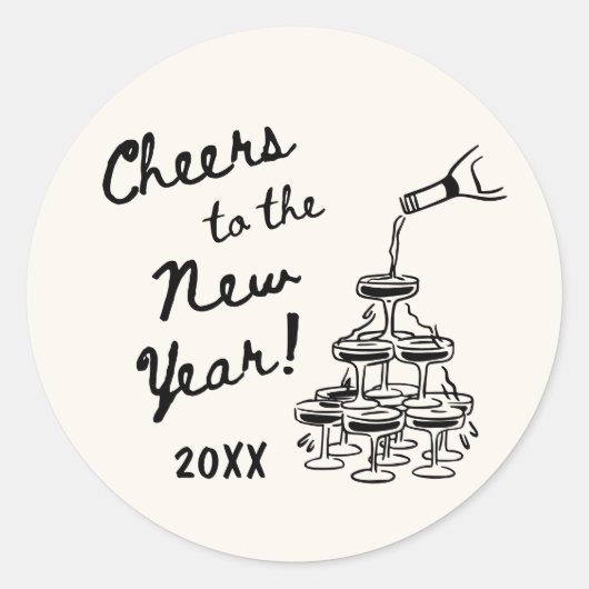 Whimsical Disco Ball New Year's Eve Party ラウンドシール (正面)