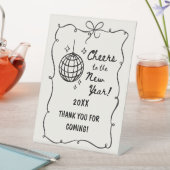 Whimsical Disco Ball New Year's Eve Party 台座サイン (インサイチュ)