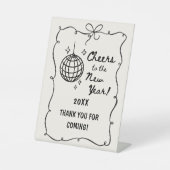 Whimsical Disco Ball New Year's Eve Party 台座サイン (正面)